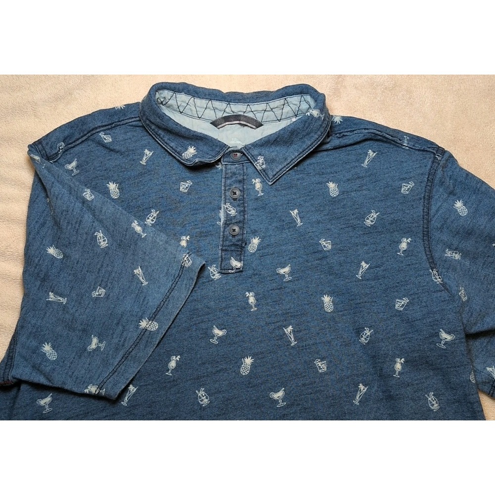 Tommy Bahama Indigo On The House Polo Men's Sz XXL Short Sleeve Blue Cotton